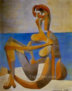 Bañista sentado junto al mar 1930 cubismo Pablo Picasso Pinturas al óleo